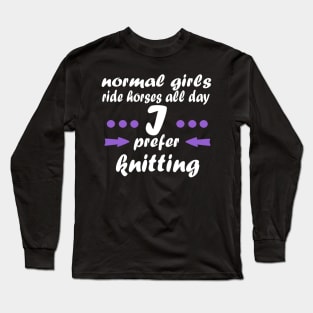 Knitting girls hobby wool woolball children Long Sleeve T-Shirt